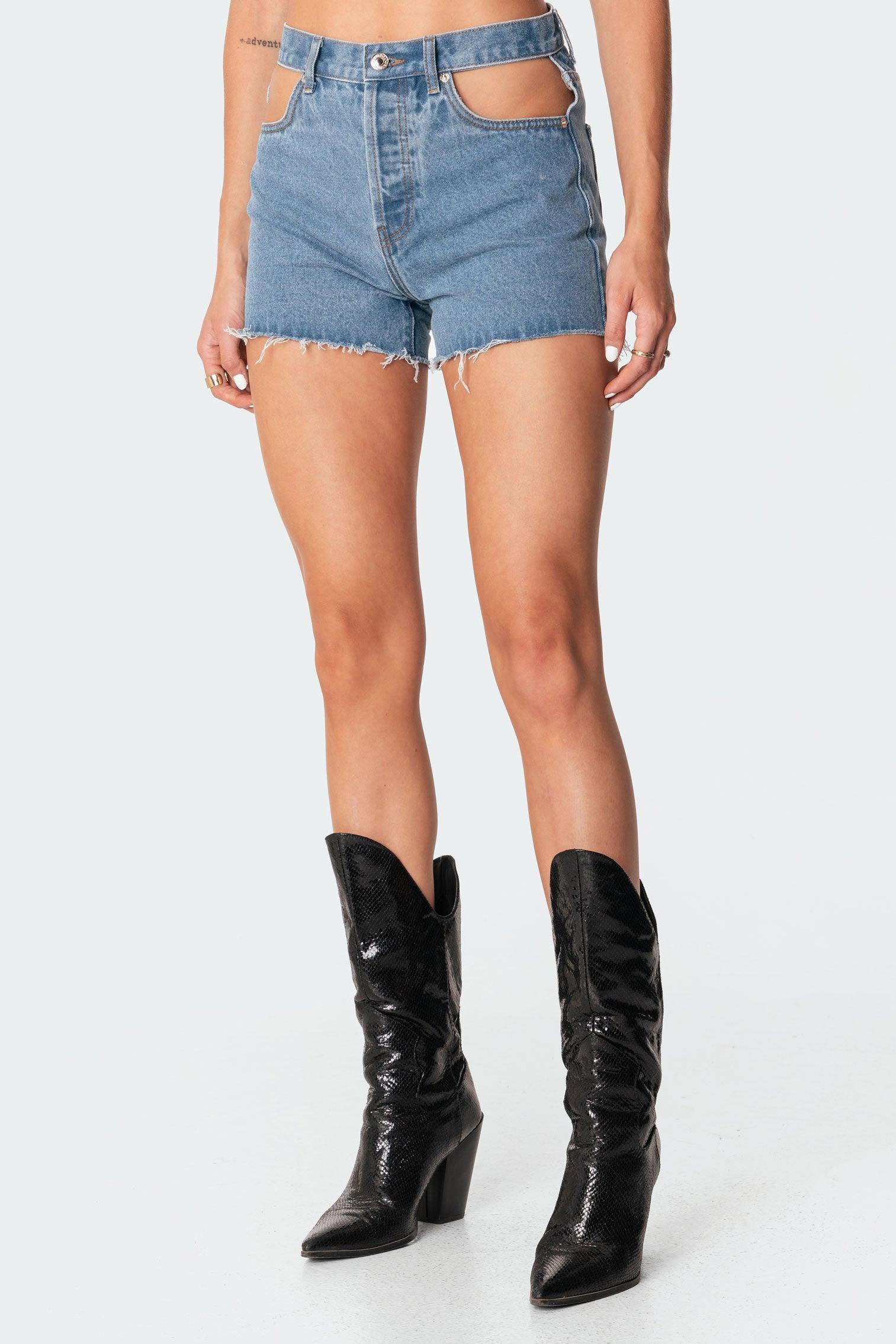 Polly Pocketless Denim Shorts Product Image
