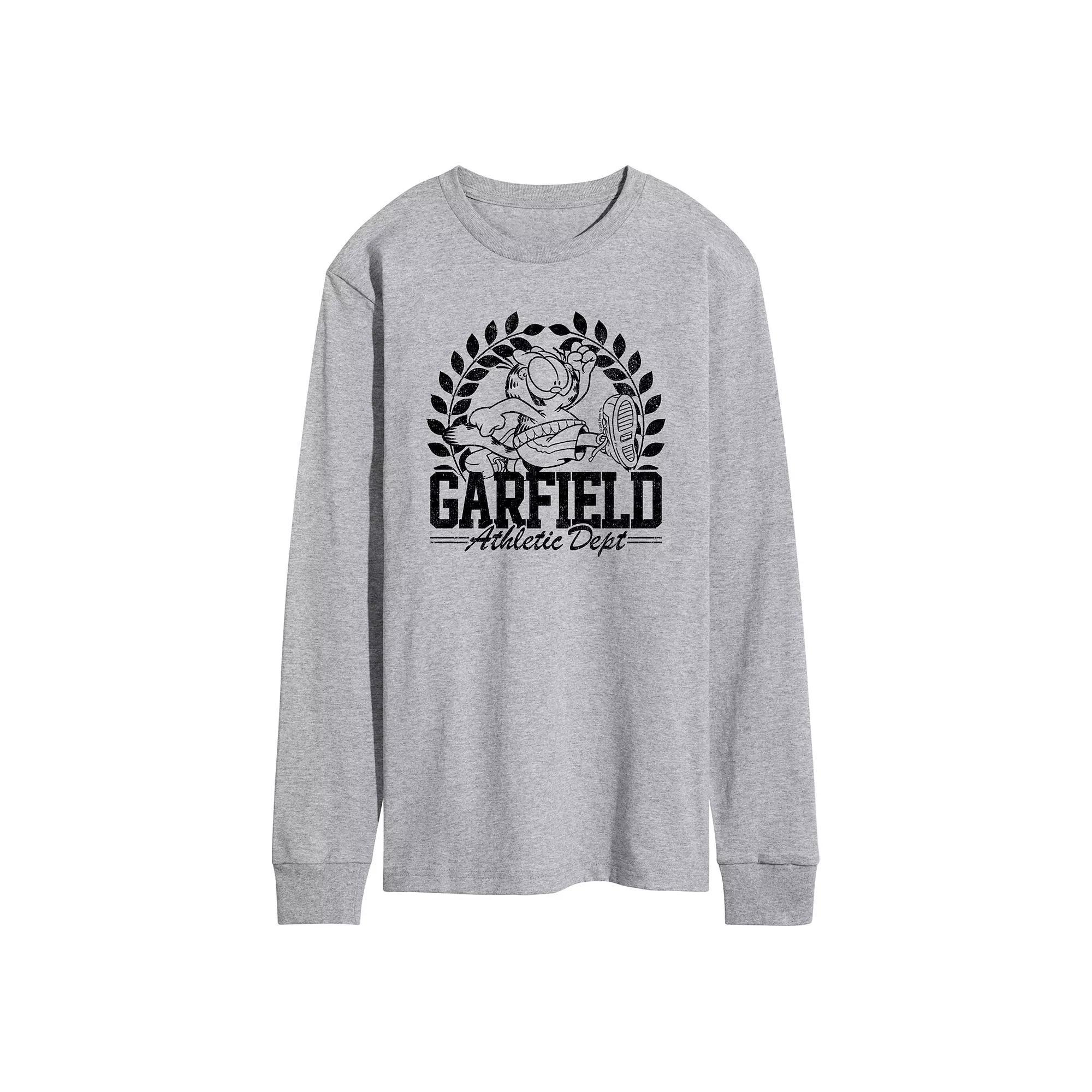 Mens Garfield Athletic Dept. Long Sleeve Graphic Tee Grey Gray Product Image