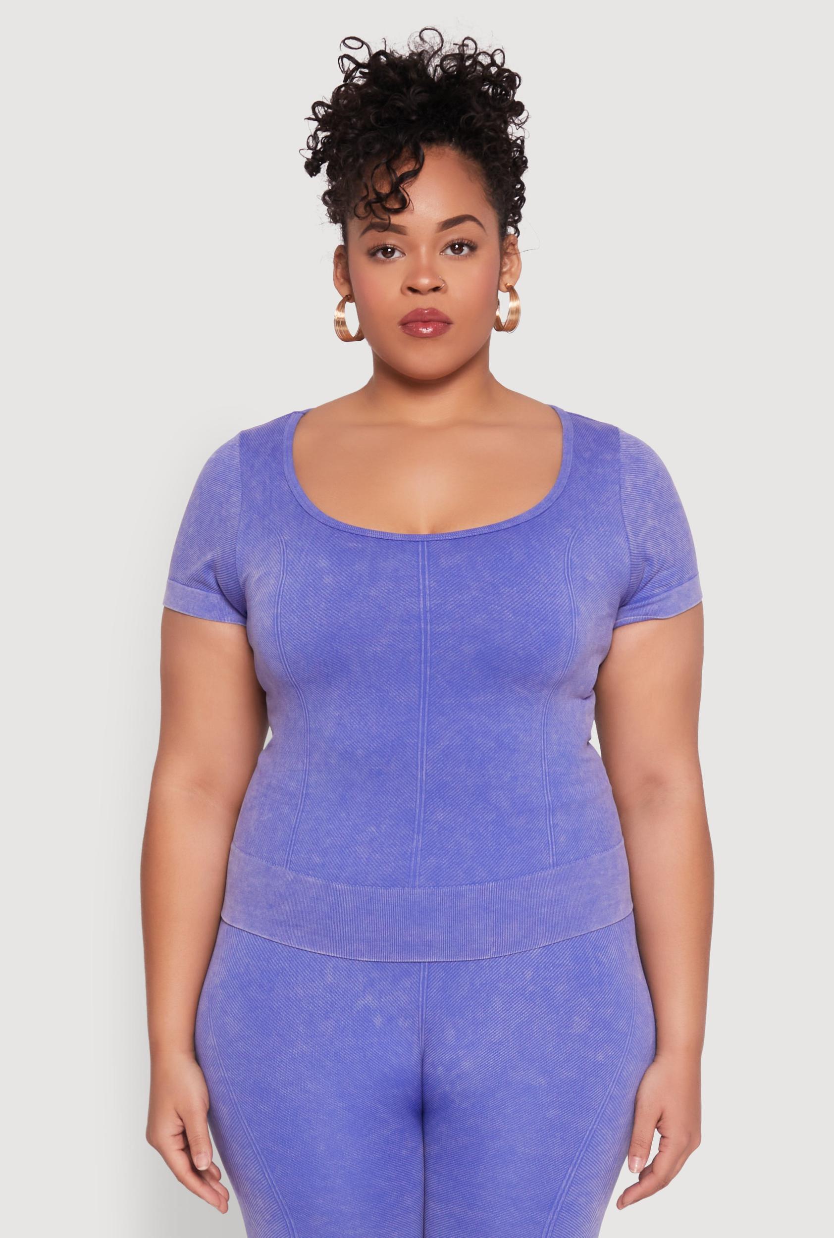 Womens Plus Size Mineral Wash Scoop Neck Tee Product Image