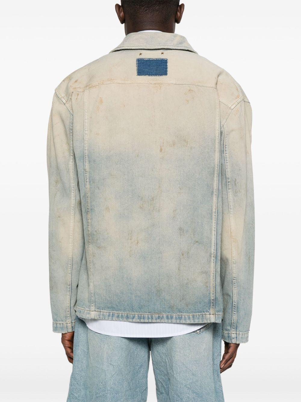 zip-up denim jacket Product Image