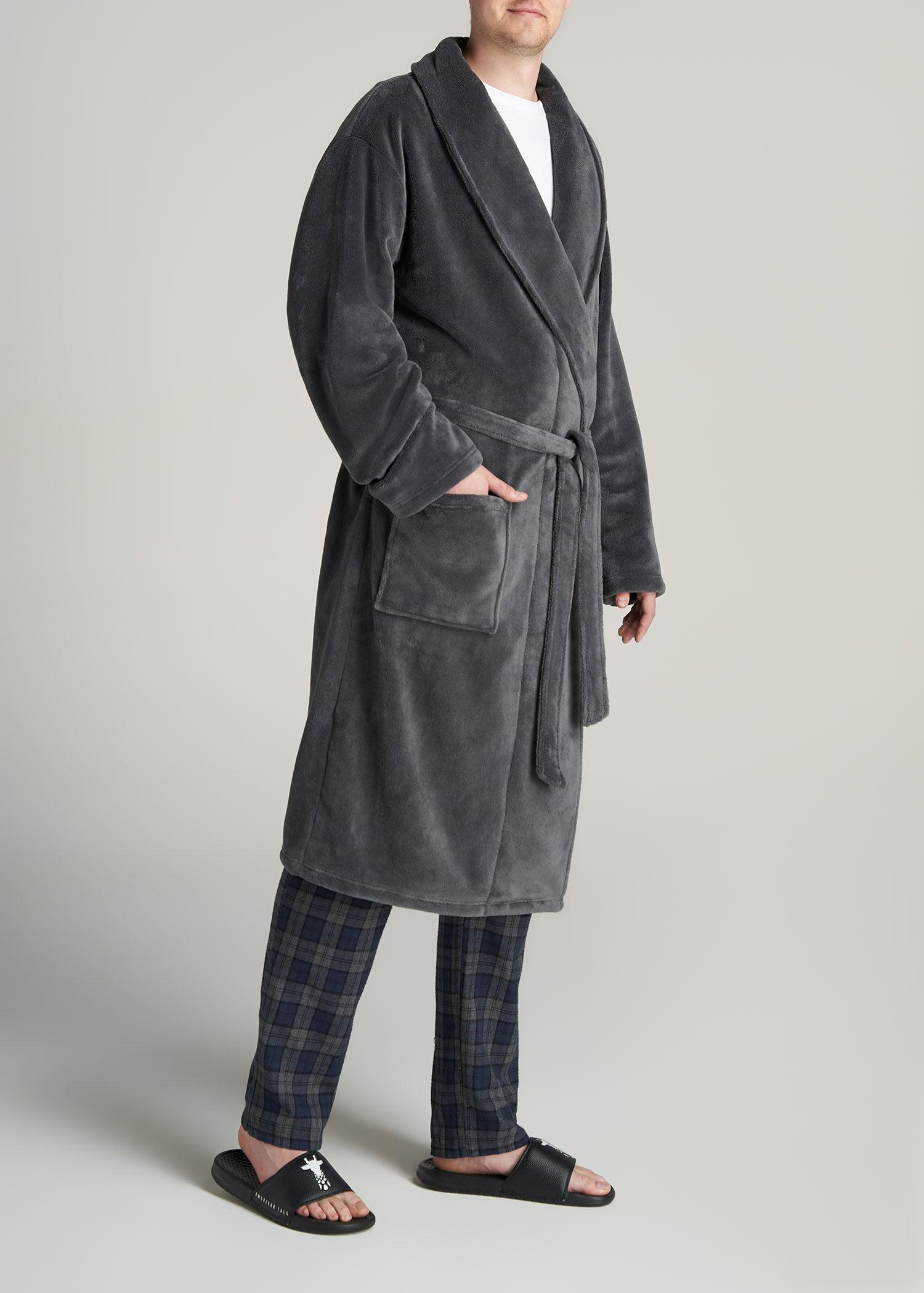 Tall Men's Robe in Charcoal Product Image