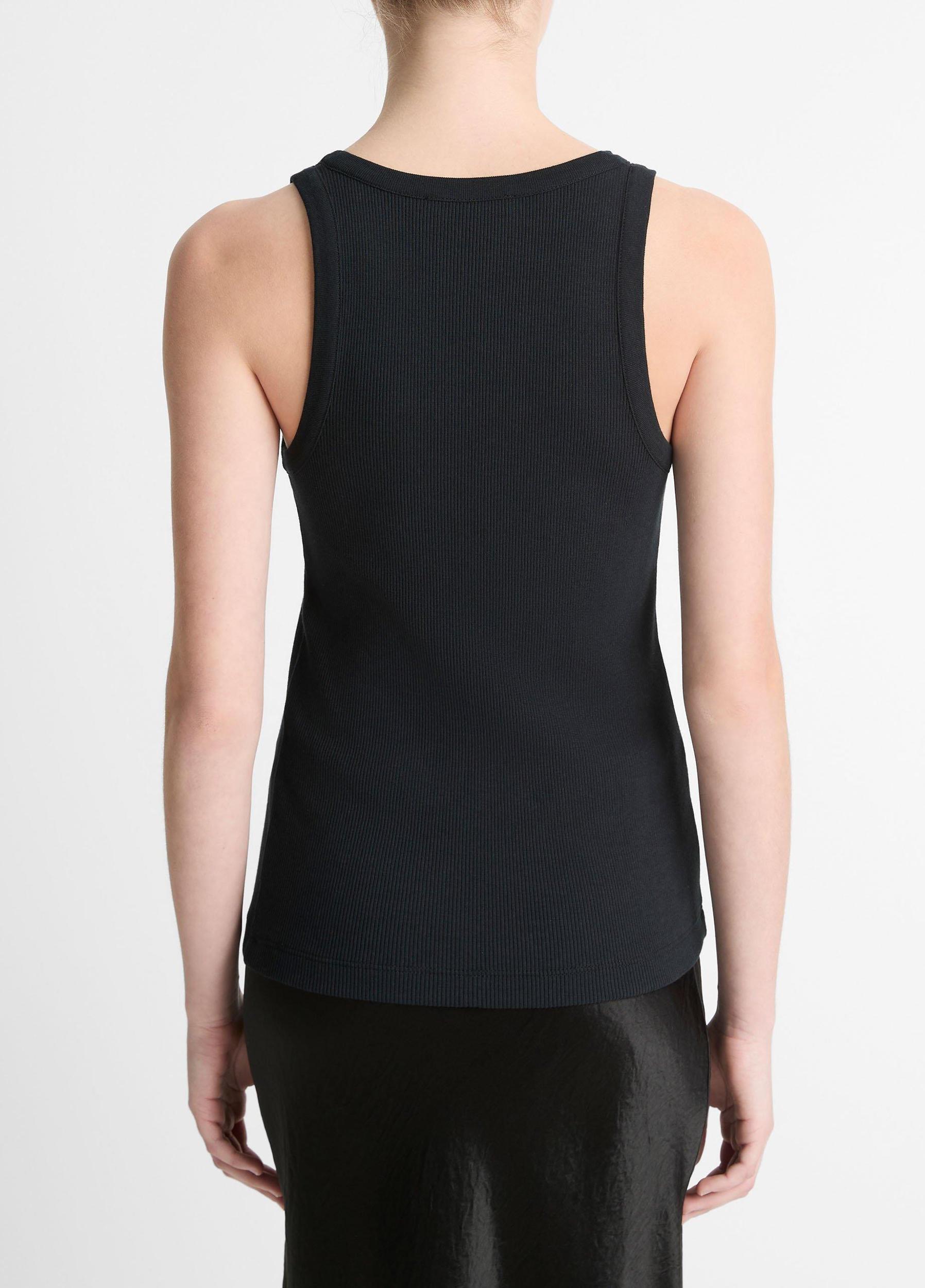 Womens Ribbed Scoop-Neck Tank, Optic White, Size S Vince Product Image