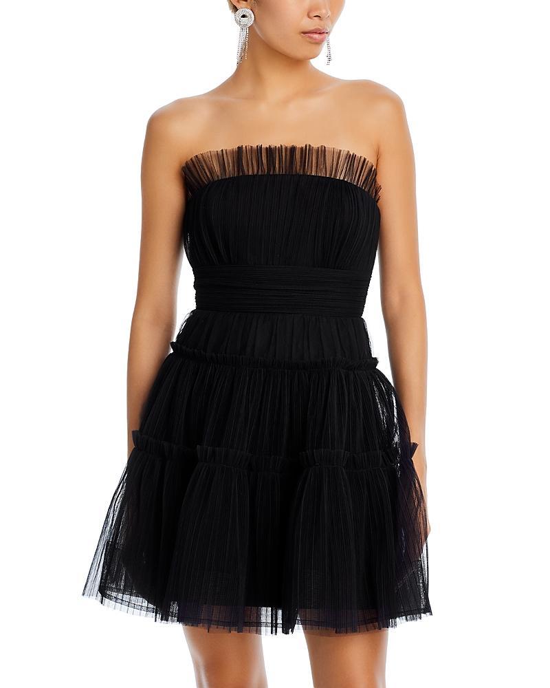 Bcbgmaxazria Strapless Tiered Tulle Mini Dress Product Image