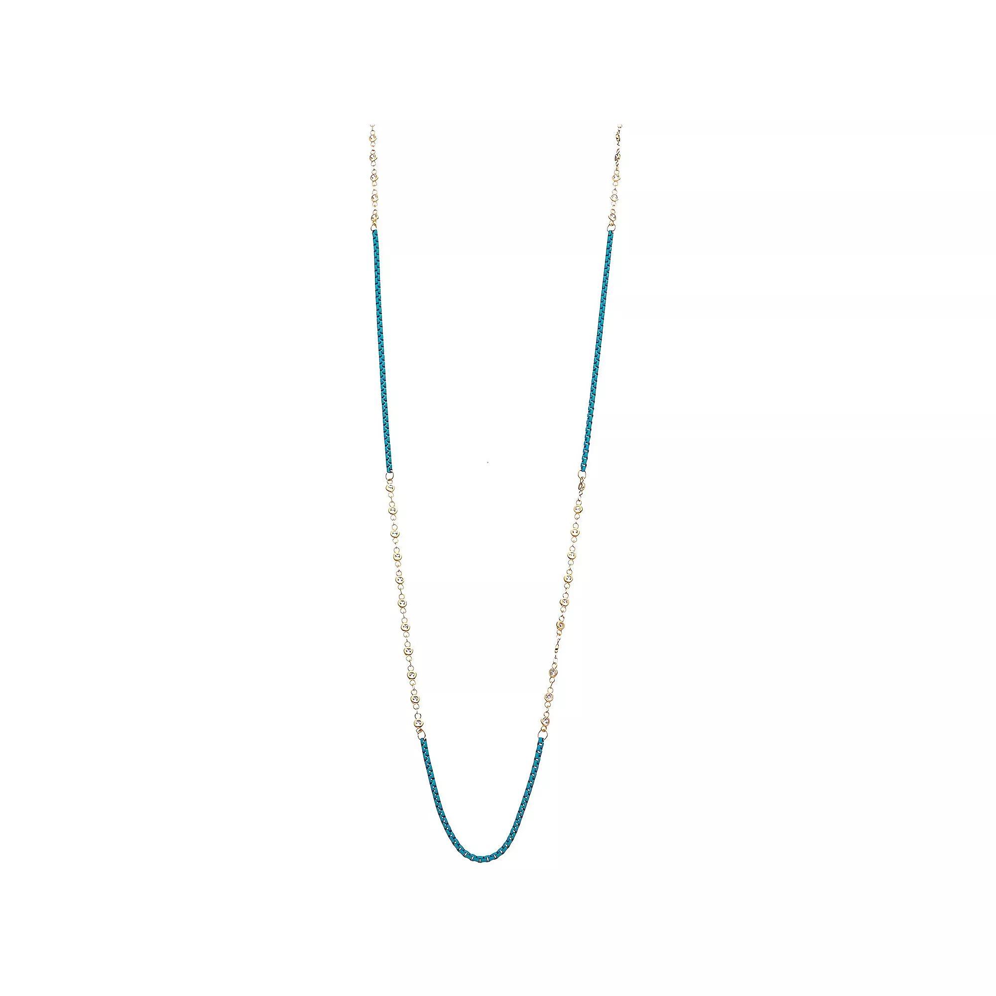 Juvell 18k Gold Plated Two Tone Cubic Zirconia Necklace, Women's, Size: 36", Gold Tone Product Image