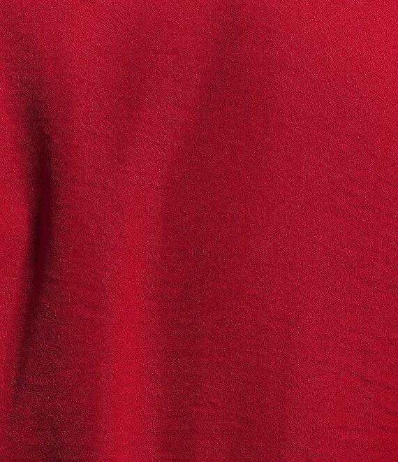 Reba V-Neck Plisse Satin V-Neck Smocked Sleeve Tiered Wrap Dress Product Image