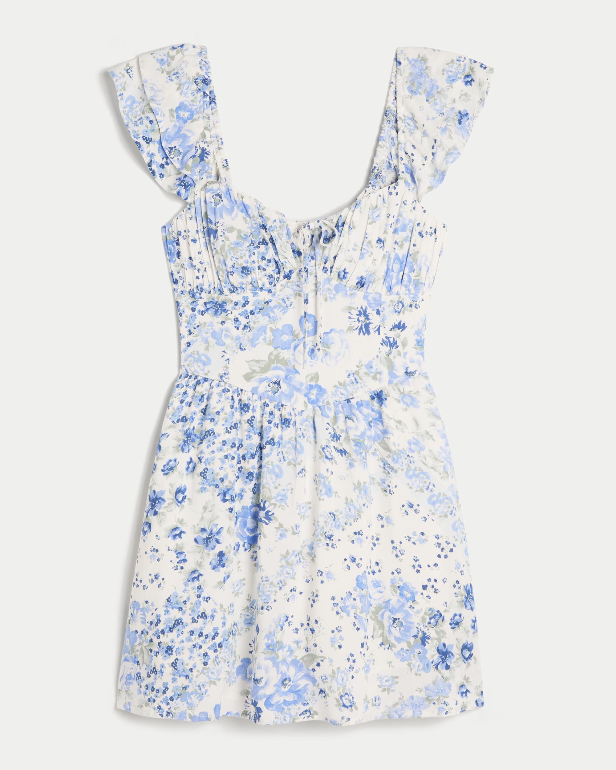 Flutter Sleeve V-Waist Mini Dress Product Image