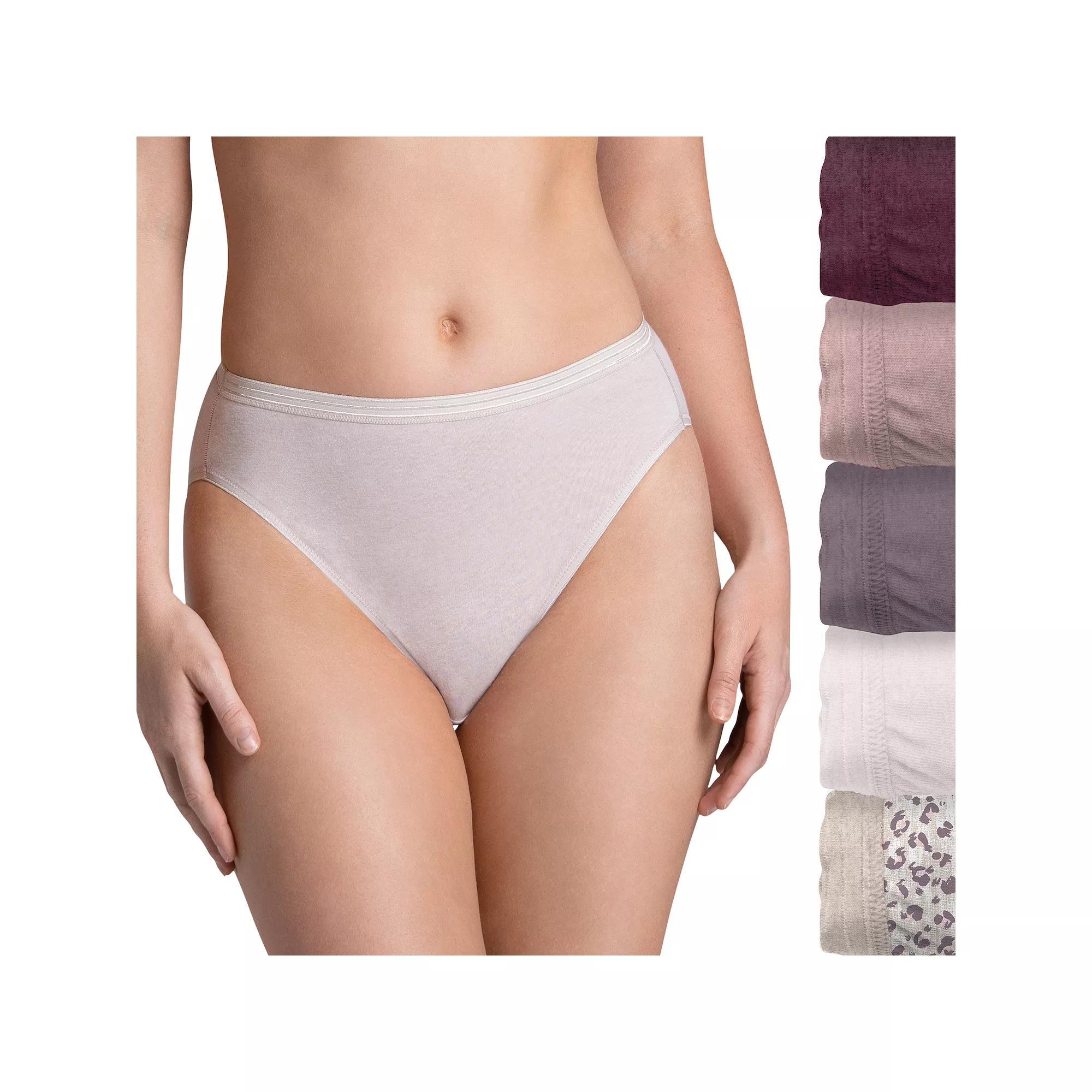 Womens Fruit of the Loom Ultra Soft 5-pack Hi-Cut Panty Set 5DUSKHC Deep Red Asst Product Image