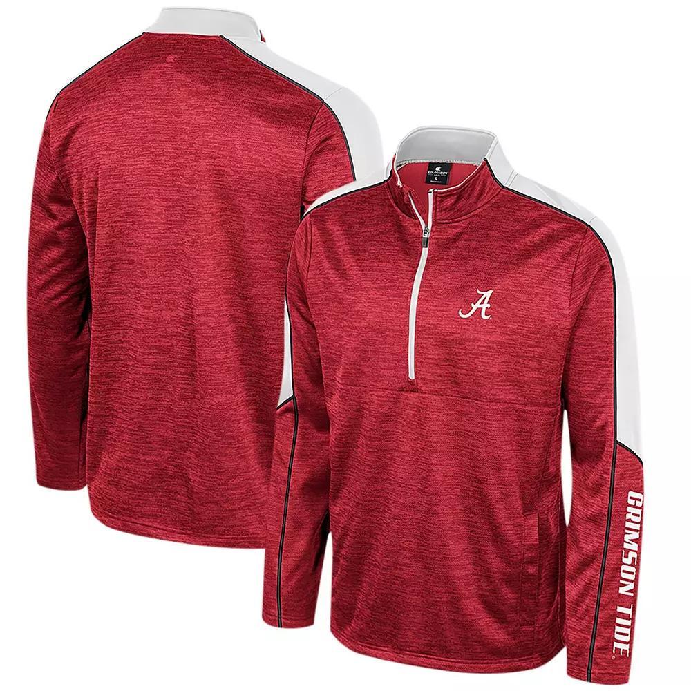 Men's Colosseum Crimson Alabama Crimson Tide Marled Half-Zip Jacket, Size: Small, Red Product Image
