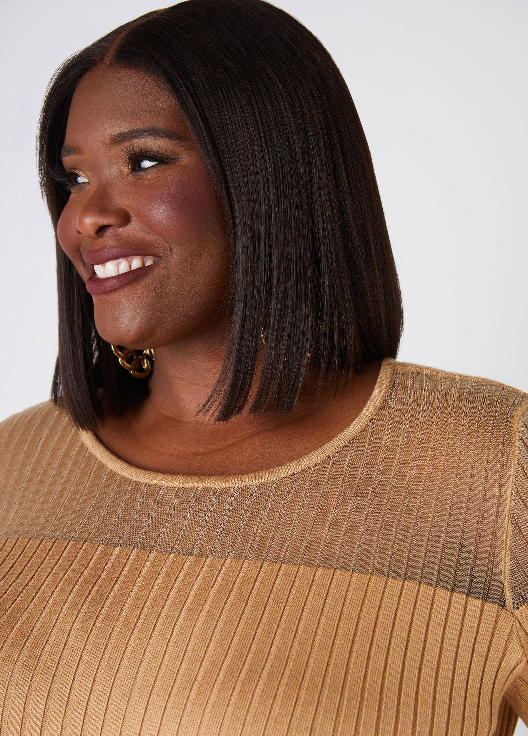 A Line Paneled Sweater Dress Product Image