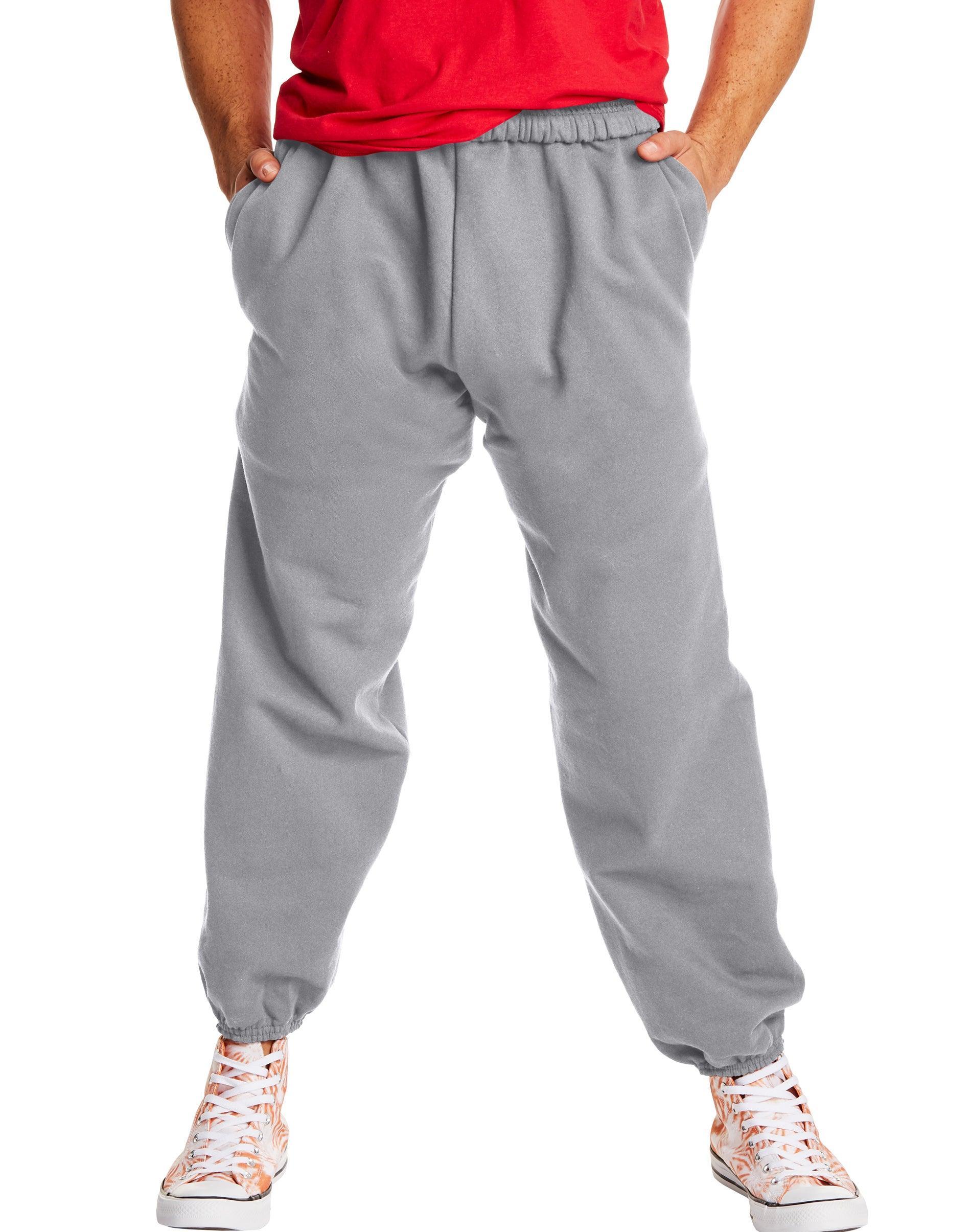 Mens Hanes Ultimate Cotton Cinched-Leg Sweatpants Light Silver Product Image