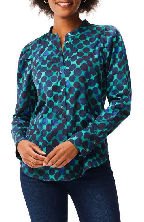 NIC+ZOE Ocean Dot Top (Green Multi 1) Women's Clothing Product Image