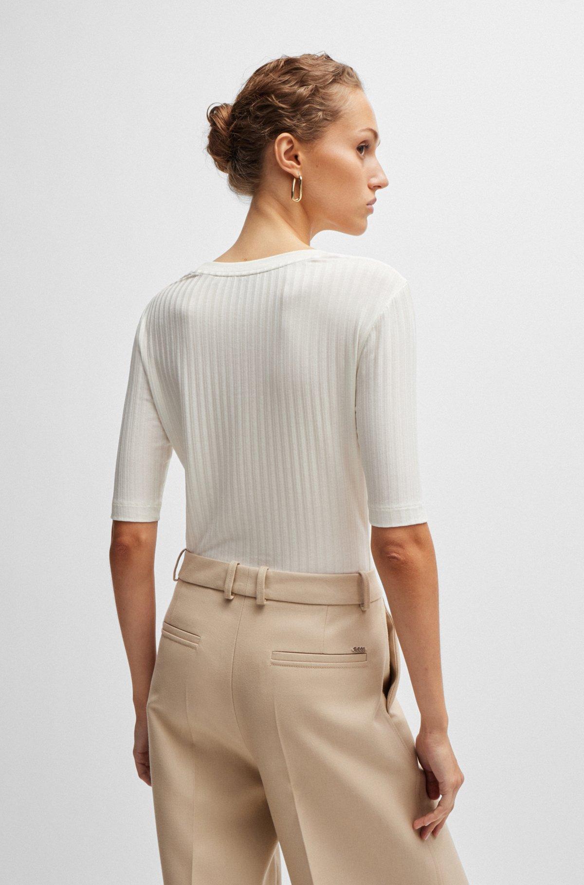 Scoop-neck top in stretch fabric Product Image