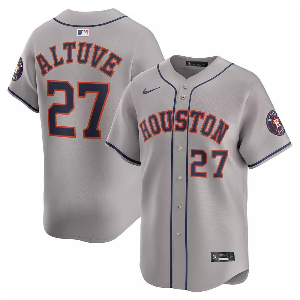 Men's Nike Jose Altuve Gray Houston Astros Road Limited Player Jersey, Size: XL, Grey Product Image