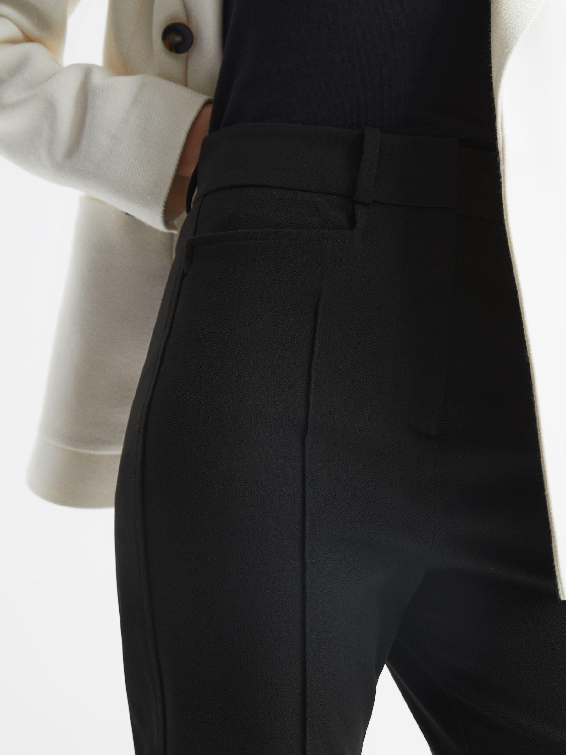 Flared High Rise Trousers in Black Product Image