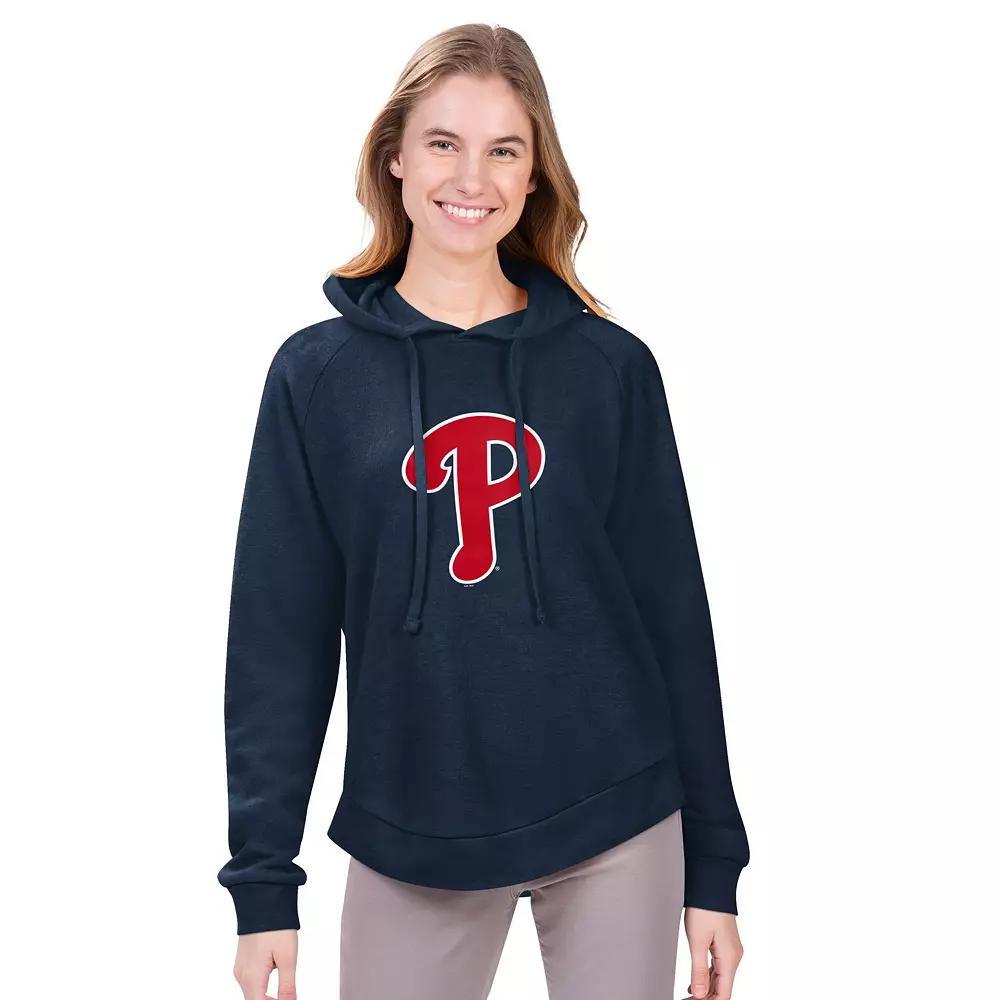 Women's G-III 4Her by Carl Banks  Navy Philadelphia Phillies Jordan Angel Raglan Fleece Pullover Hoodie, Size: Medium, Blue Product Image