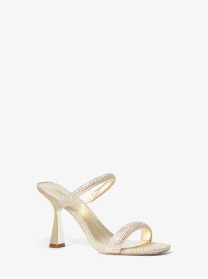 Clara Embellished Metallic Glitter Chain-Mesh Sandal Product Image