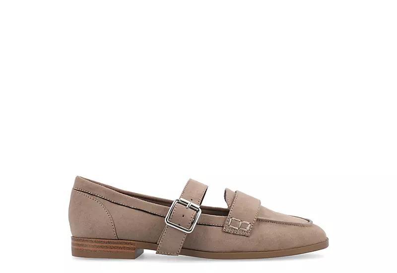 Womens Journee Collection Tru Comfort Foam Caspian Square Toe Loafer Flats Brown Suede Product Image