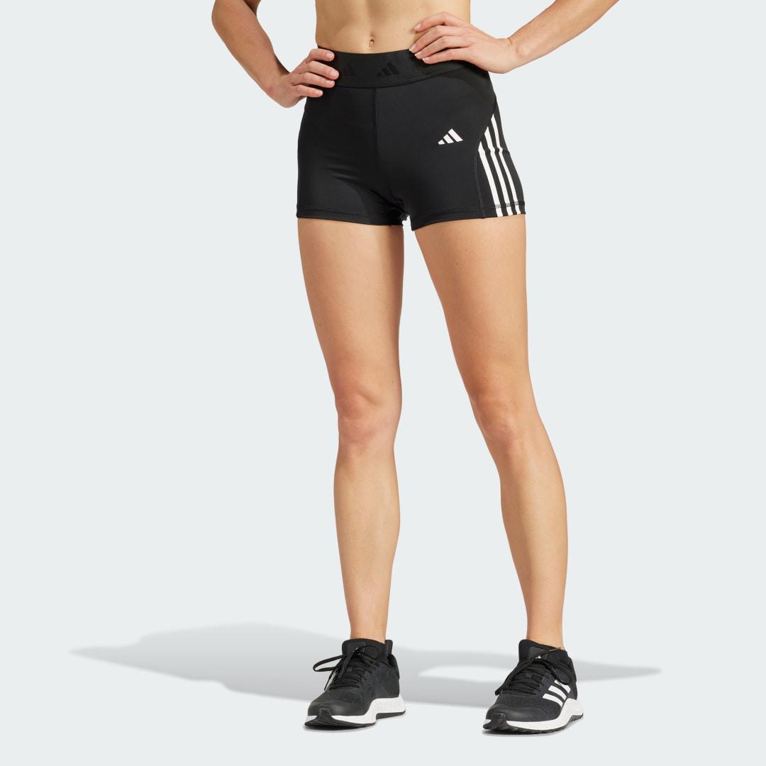 adidas Hyperglam 3-Inch Leggings Semi Green Spark XS Womens Product Image