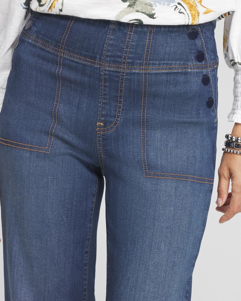 Petite Pull-On Flare Trouser Jeans Product Image