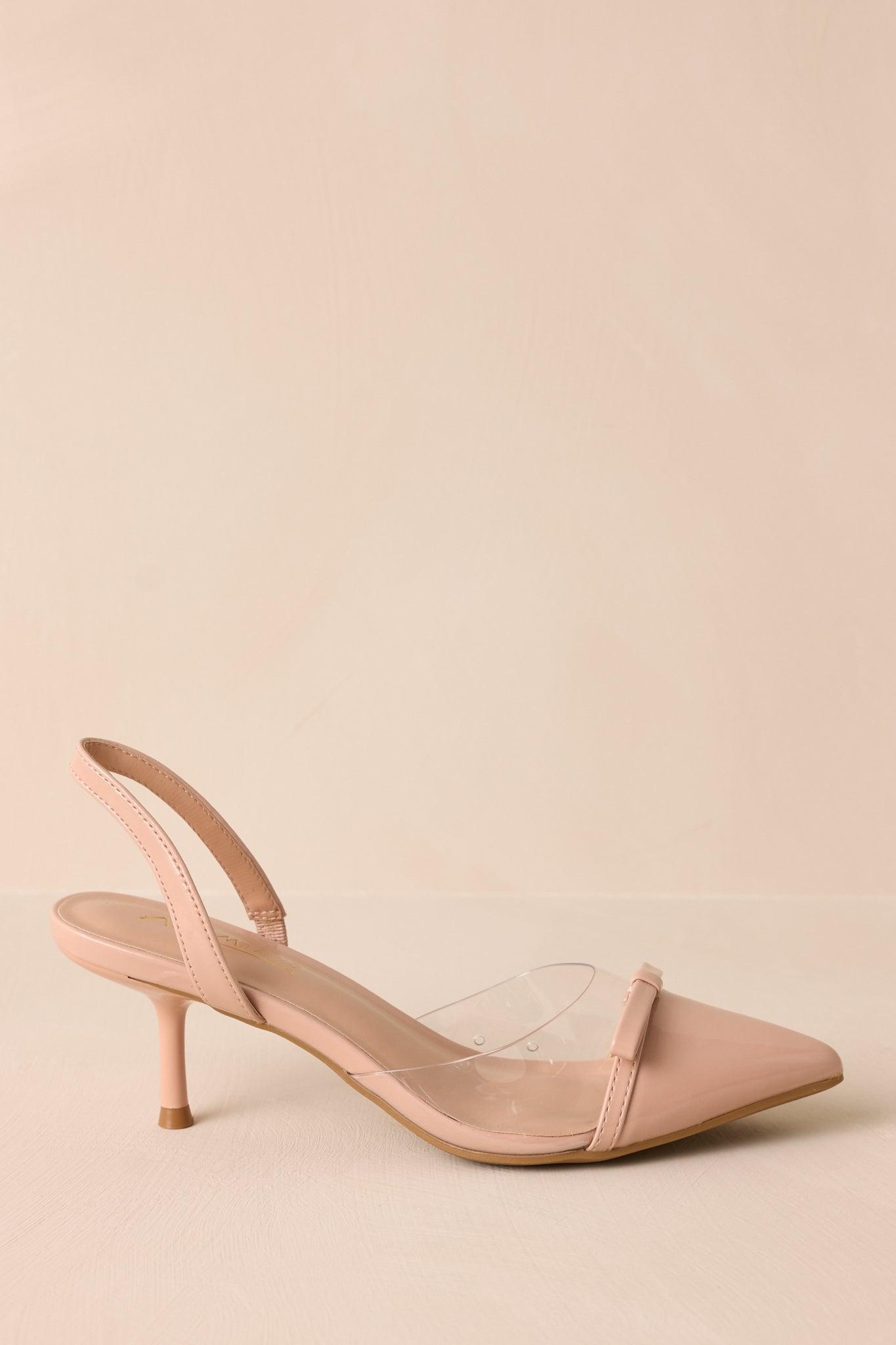 Elegant Lift Beige Slingback Kitten Heels Product Image