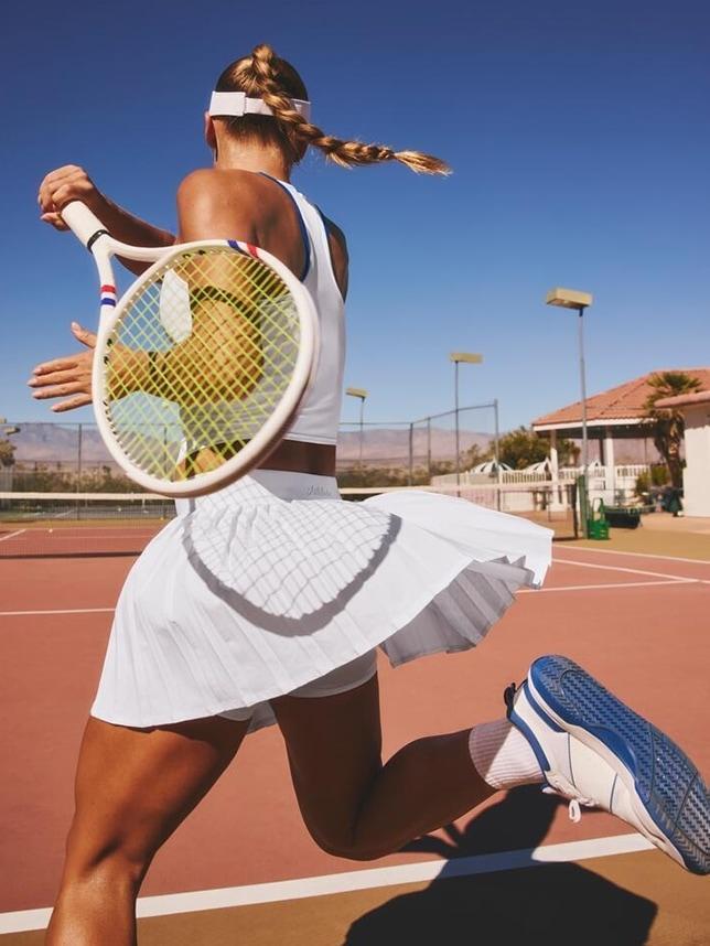 Match Point High Rise Pleated Lasercut 13 1/2" Skort Product Image