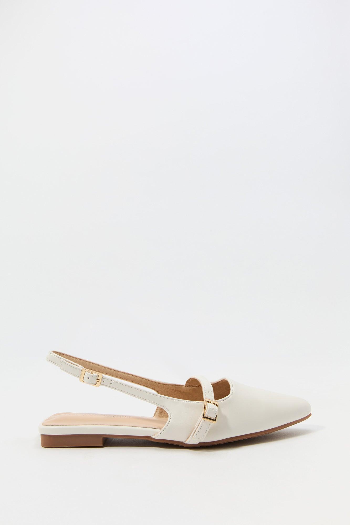 Faux Leather Pointed Toe Slingback Sandal Female Product Image