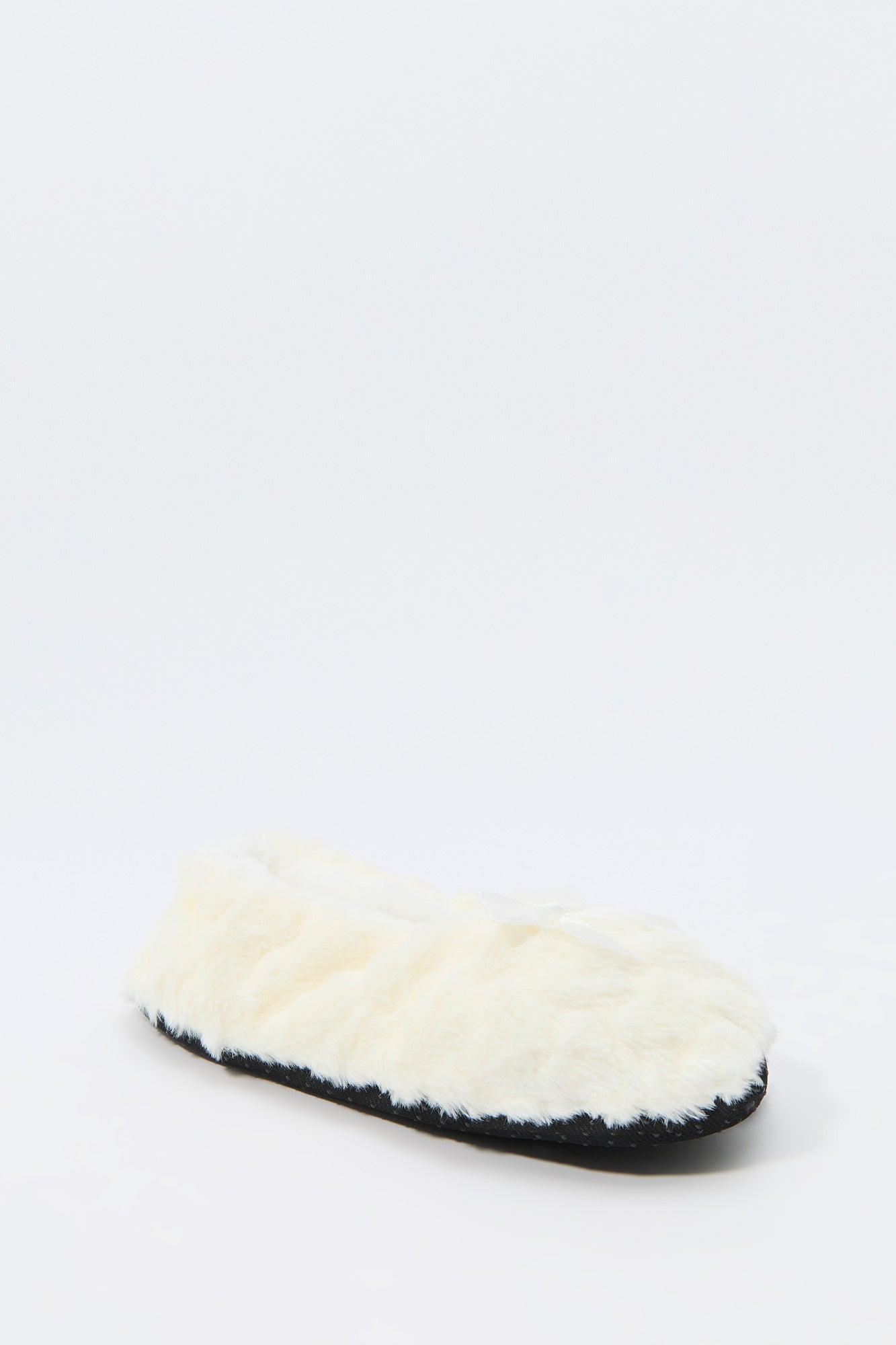 Faux-Fur Ballerina Bow Slipper Female Product Image