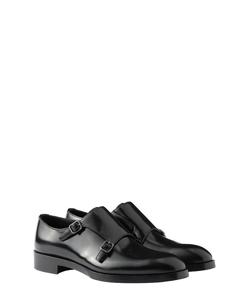 Prada Mens Brushed Leather Double Monk Strap Shoes Product Image