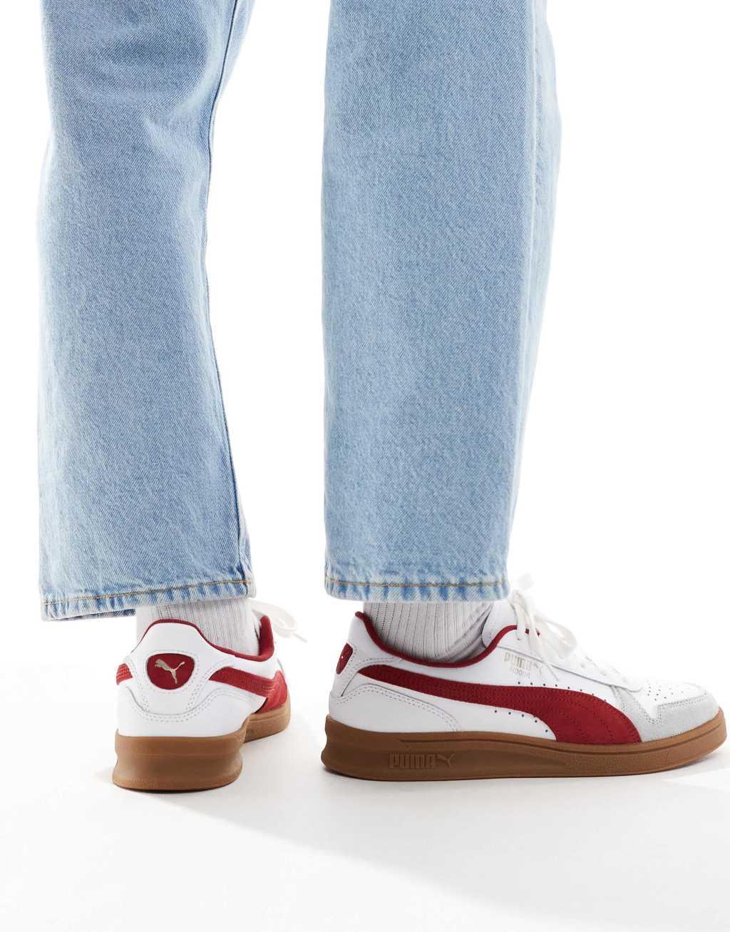 PUMA Indoor sneakers in white and red detail Product Image