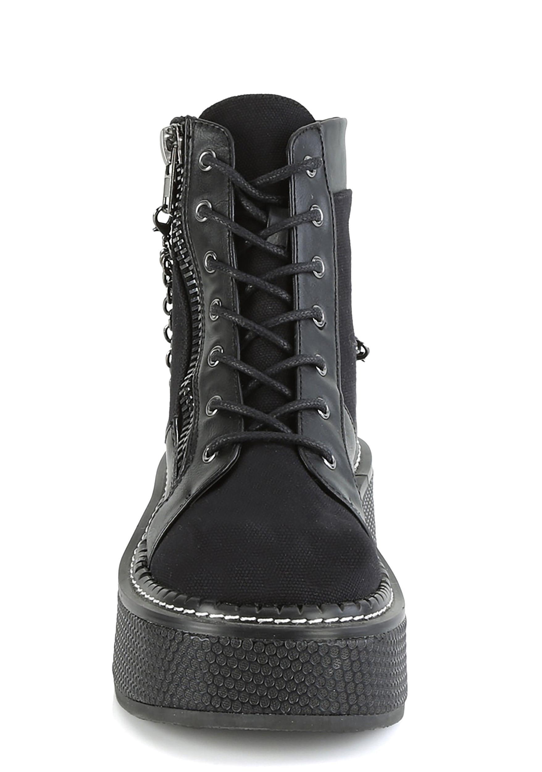 Demonia Emily-114 Chain Platform Boots - Black Product Image