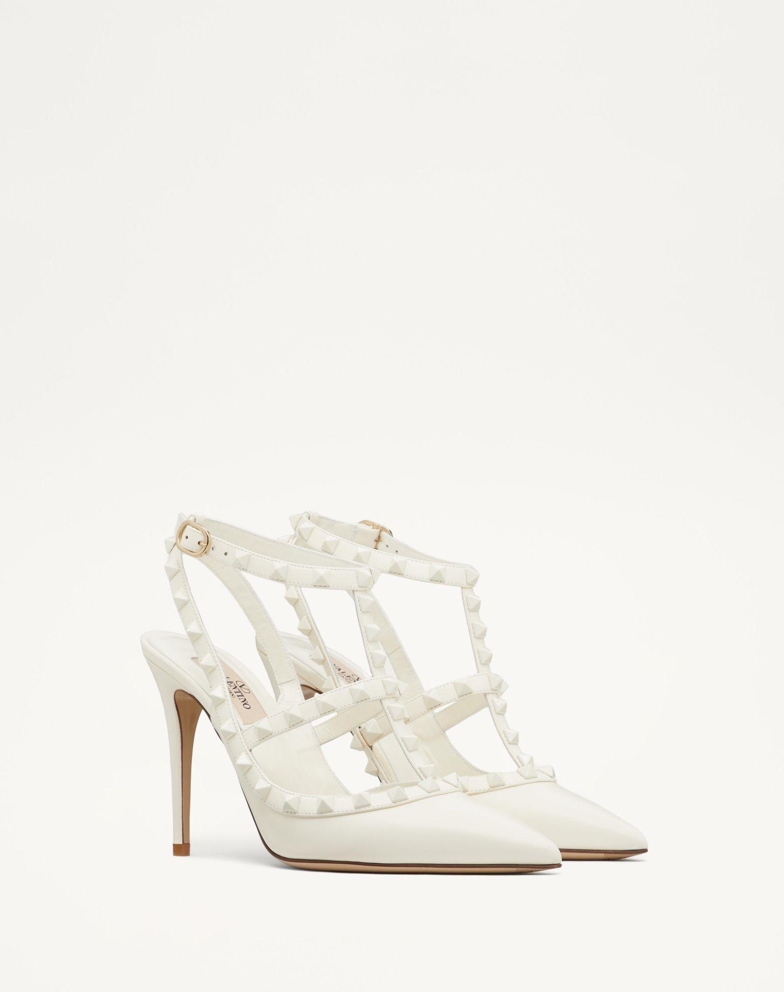 Rockstud Ankle Strap Pump With Tonal Studs 100  Mm Product Image
