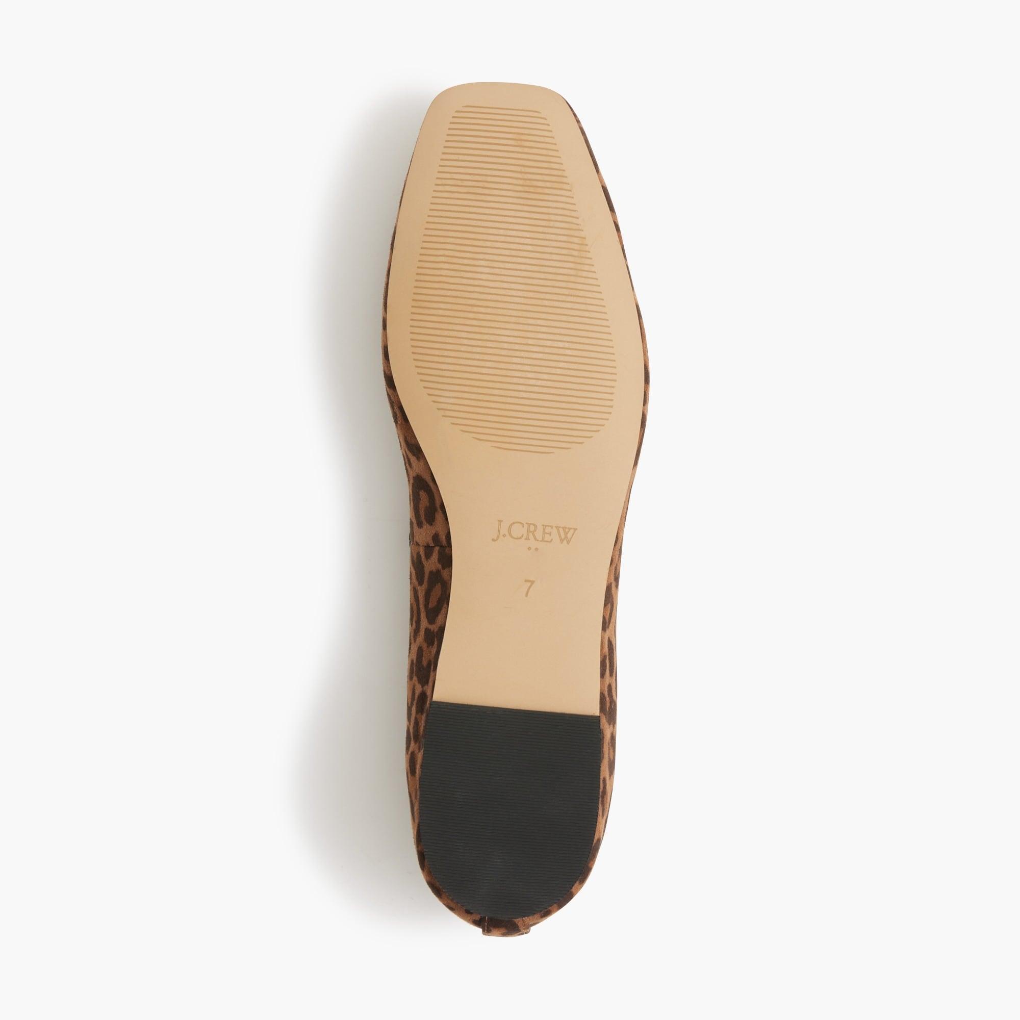 Leopard square-toe ballet flats with strap Product Image