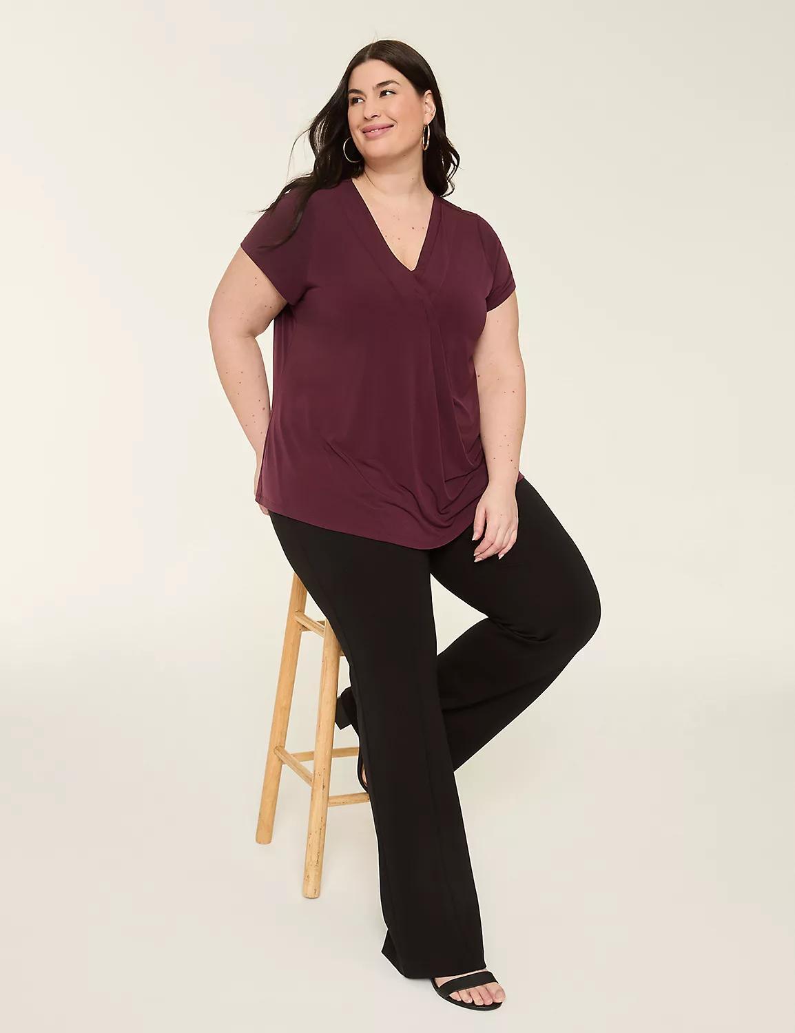 Cap-Sleeve Pleat-Front Top Product Image