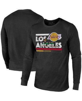 Men's Majestic Threads Black Los Angeles Lakers City and State Tri-Blend Long Sleeve T-Shirt, Size: Small Product Image