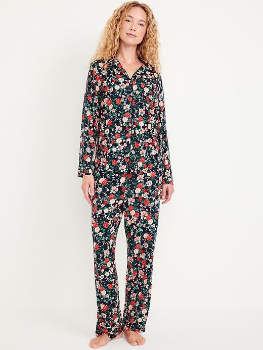 Knit Jersey Pajama Pant Set Product Image