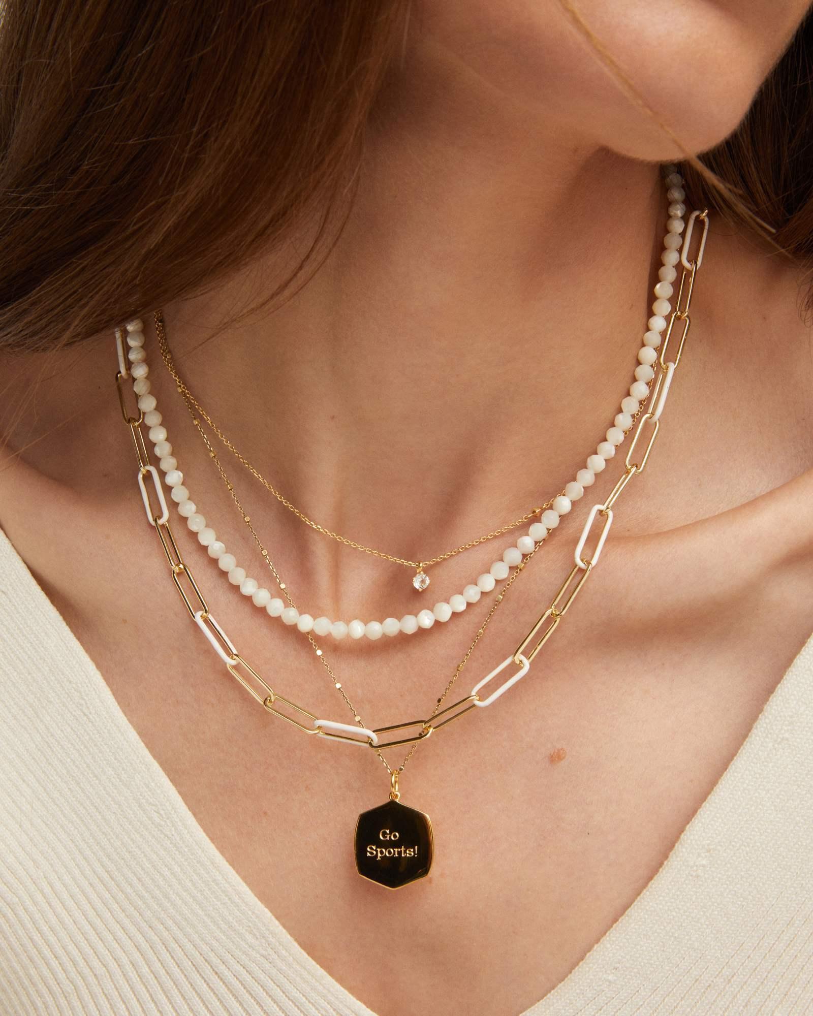 Emery Gold Beaded Strand Necklace Product Image