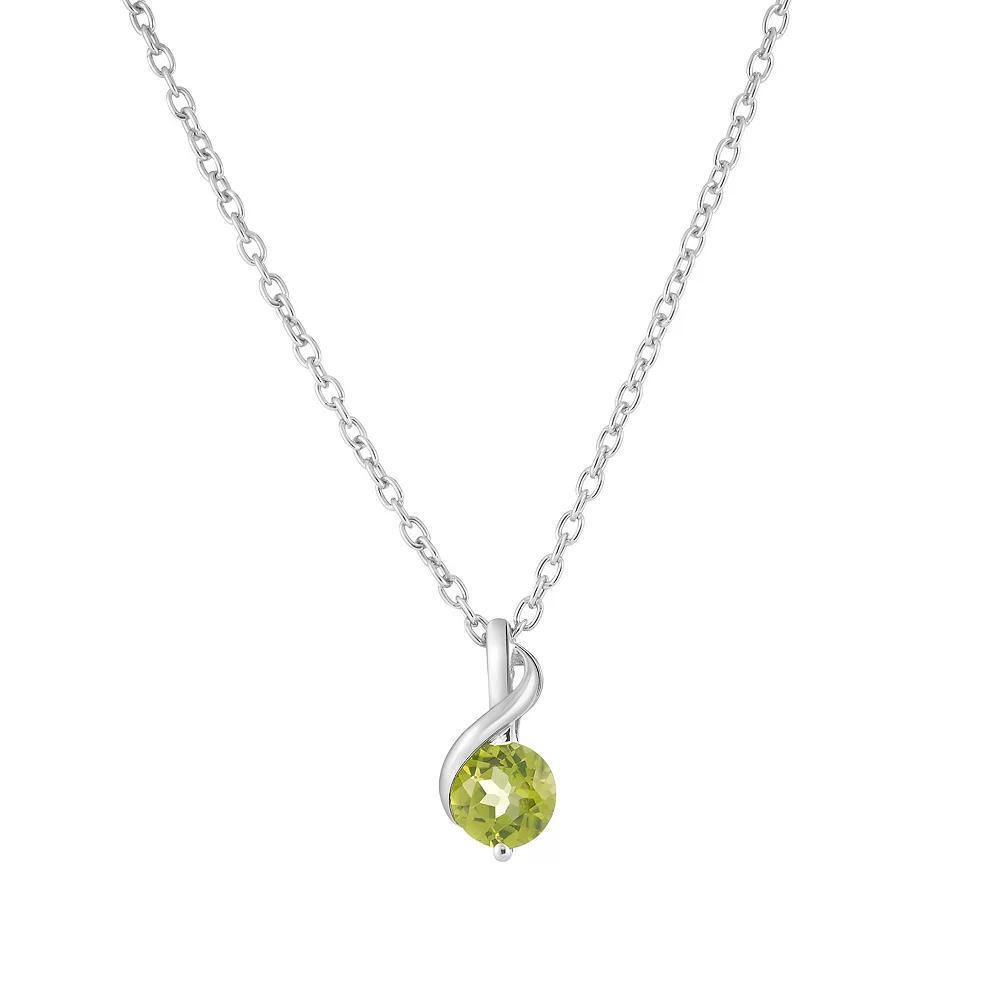 Sterling Silver Peridot Pendant Necklace, Women's, Size: 18" Product Image