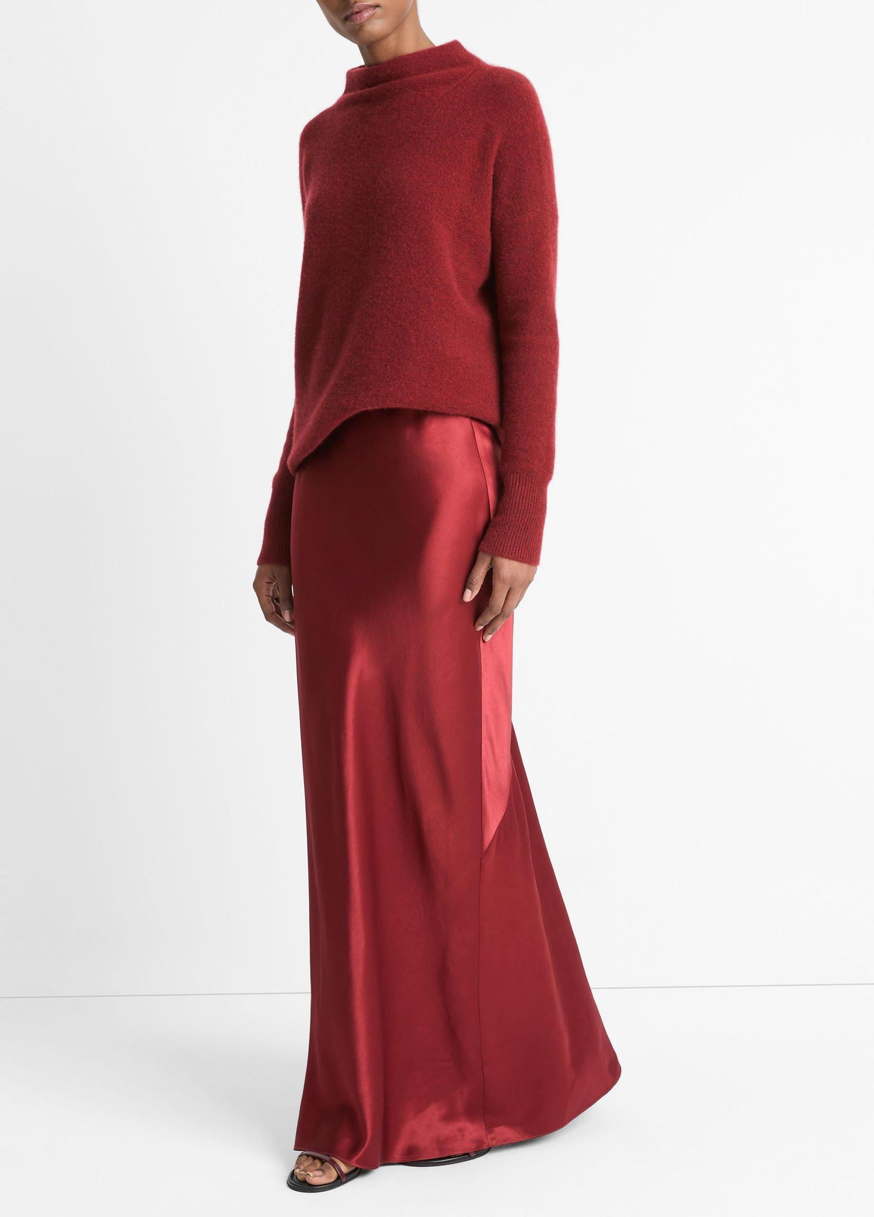 Womens Satin Maxi Skirt, Ruby Ink, Size XL Vince Product Image