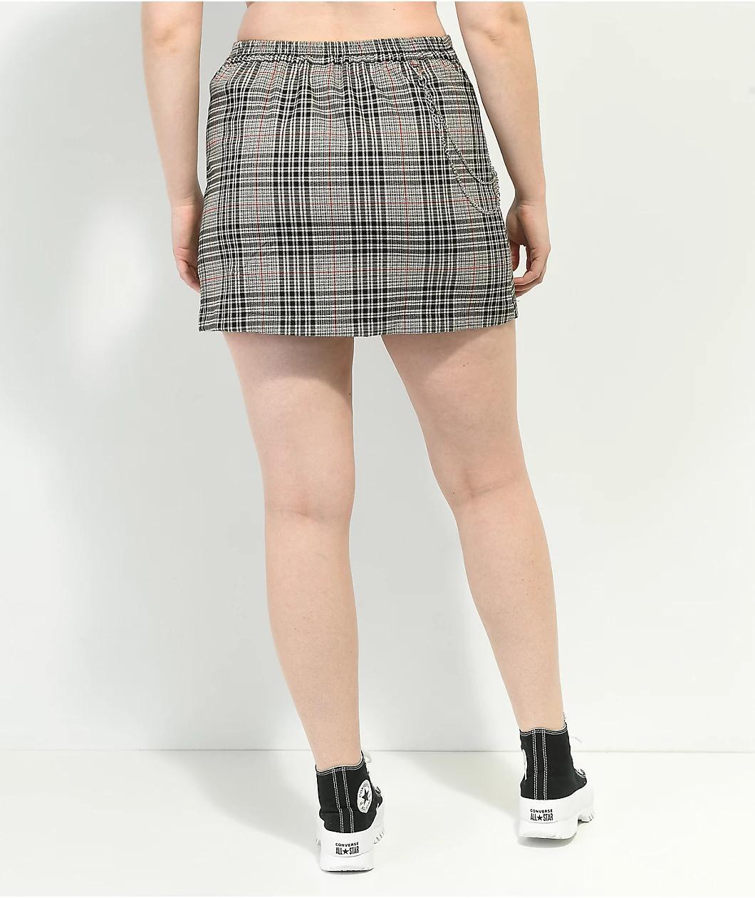 Empyre Cyndi Cream Plaid Chain Skirt Product Image