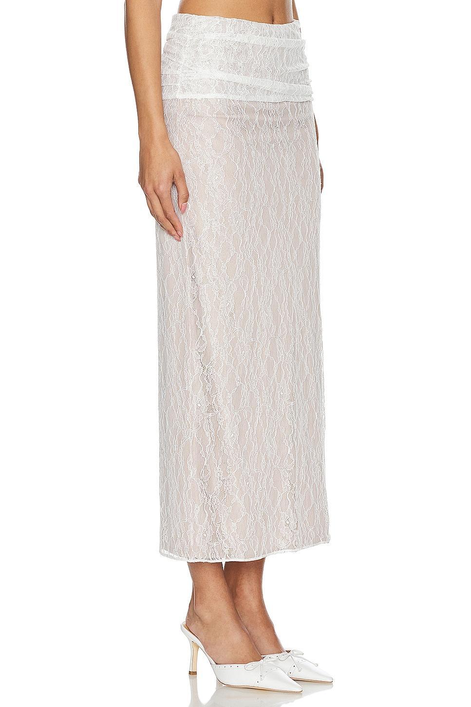 Lovers and Friends Jocelyn Maxi Skirt in White Lace Product Image