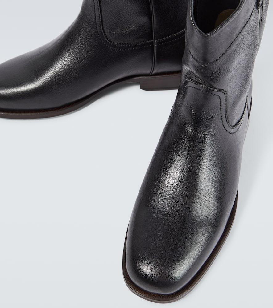 Leather Cowboy Boots In Black Product Image