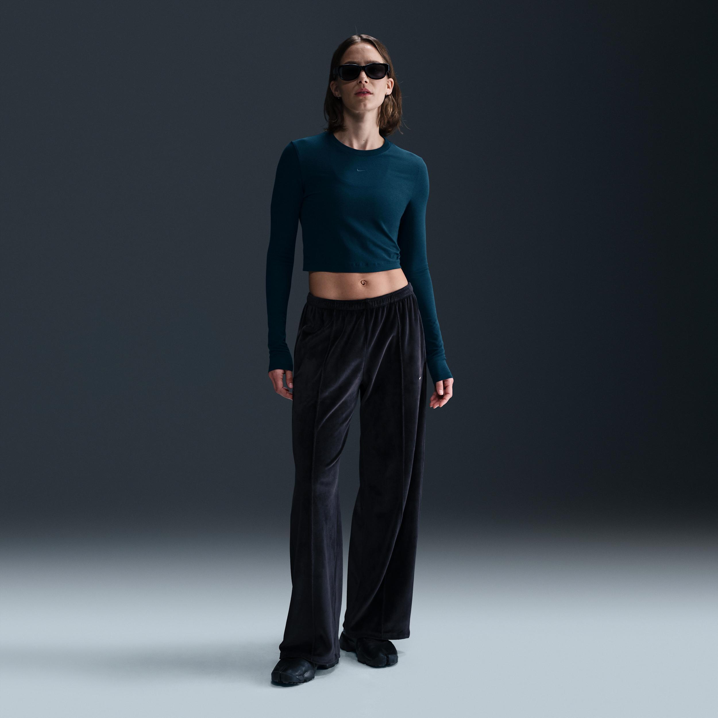 Women's Nike Sportswear Chill Knit Slim Long-Sleeve Cropped Top Product Image