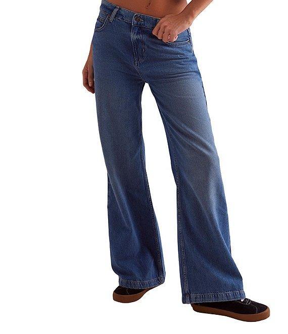 Free People We The Free Stride Low Slung Wide Leg Jeans Product Image