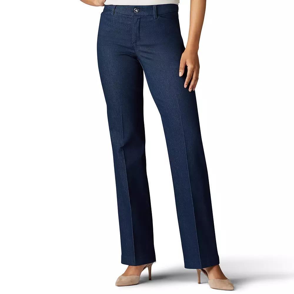 Women's Lee® Flex Motion Trouser Pants, Size: 14 Short, Blue Rinse Product Image