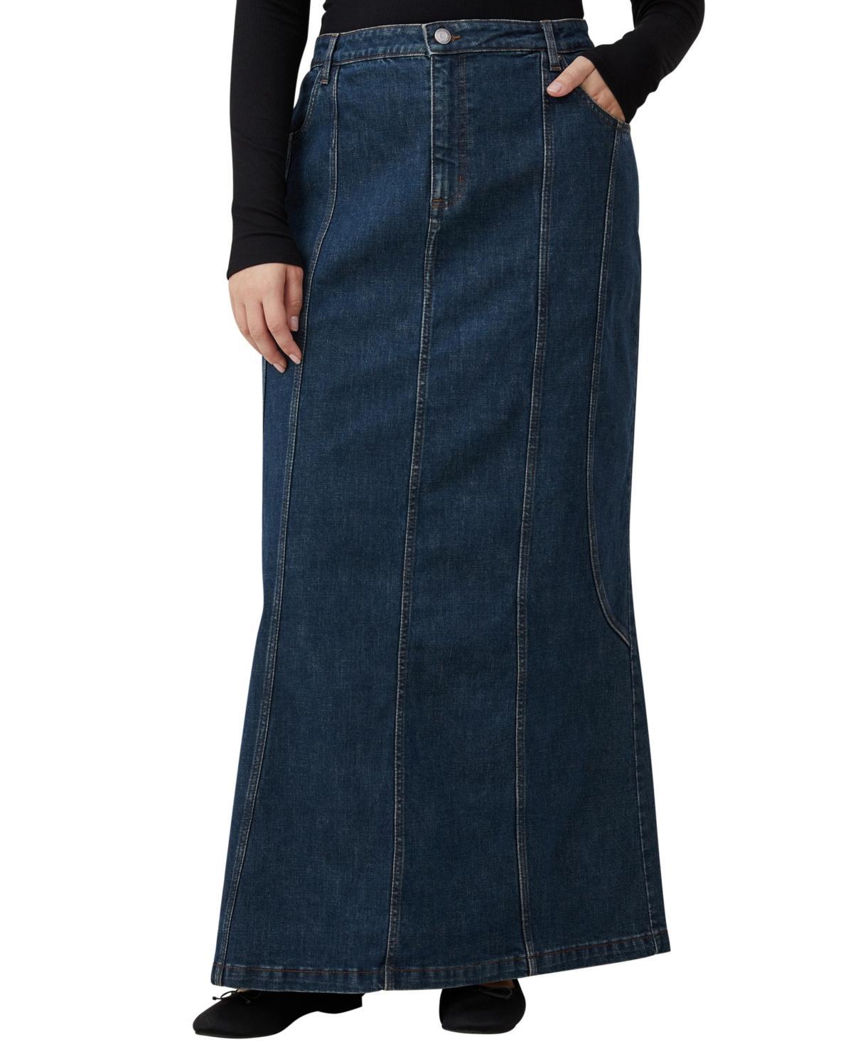 Cotton On fit flare denim maxi skirt Product Image