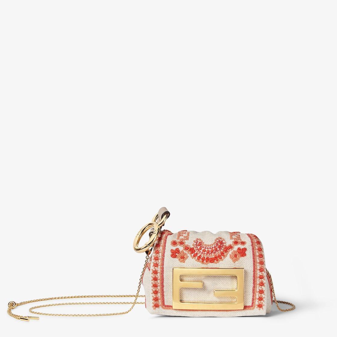 Mamma Baguette NanoCanvas miniature bag with red embroidery Product Image