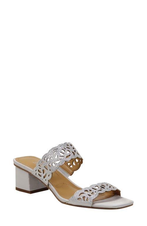 J. Renee Keetan Satin Rhinestone Embellished Dress Slide Sandals Product Image