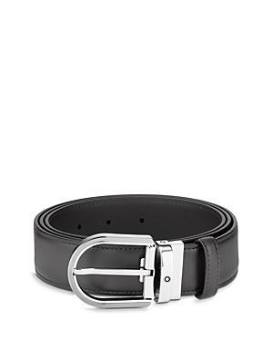 Mens Horseshoe Buckle Leather Belt Product Image
