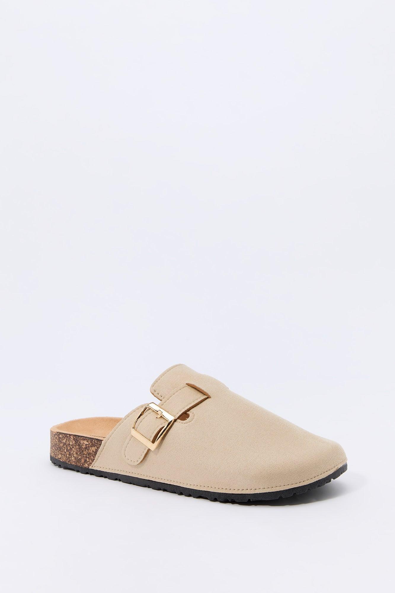 Faux Suede Buckled Cork Sandal Female Product Image