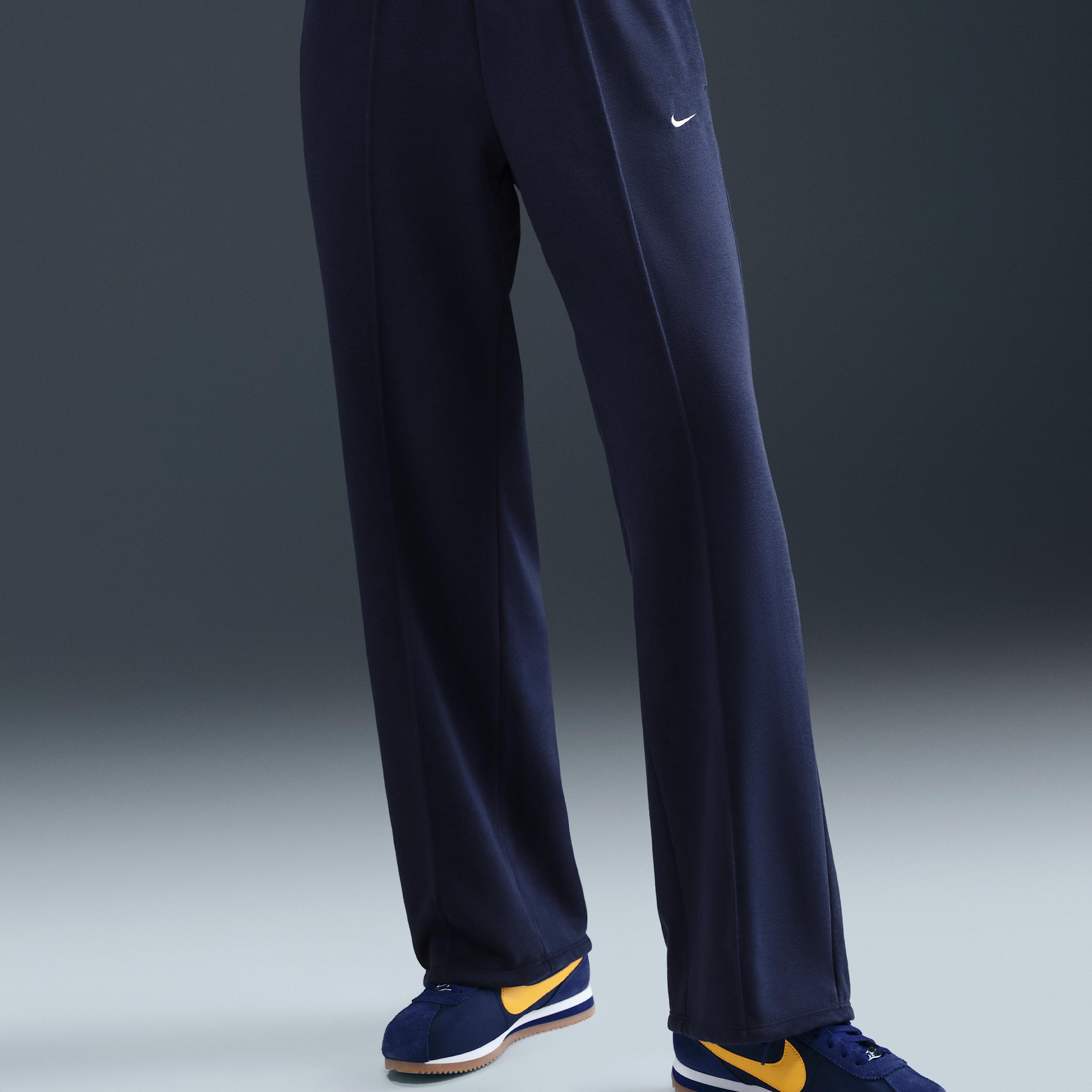 Women's Nike Sportswear Chill Terry Mid-Rise French Terry Open-Hem Sweatpants Product Image
